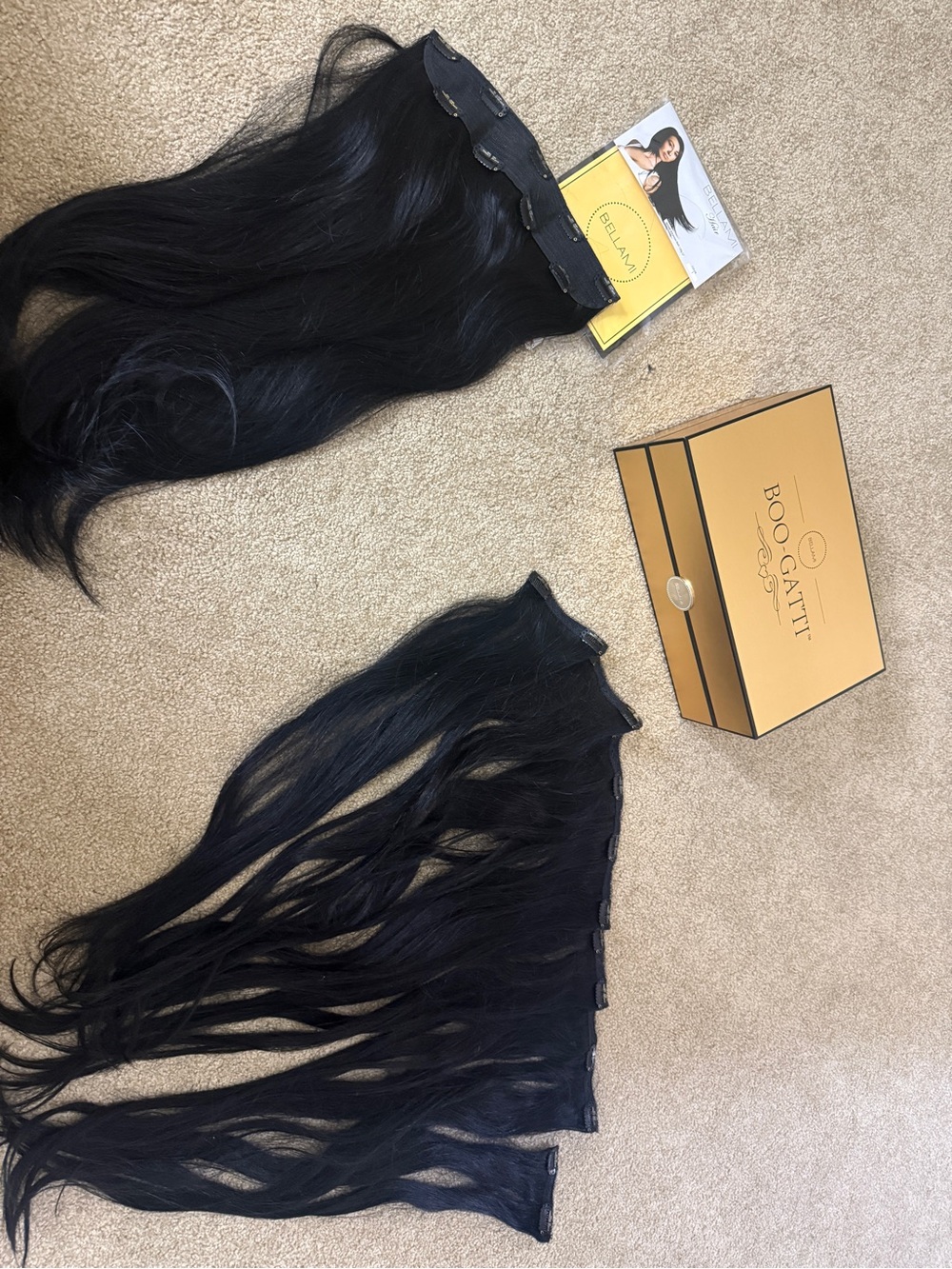 BELLAMI Black Clip-In Extensions - Jet Black Shine
